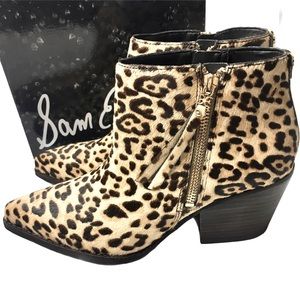 Sam Edelman Walden Calf Hair Leopard Booties 7